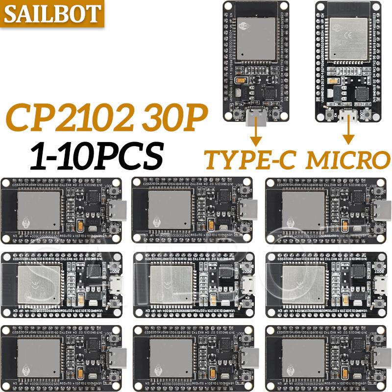 Nodemcu 32S - 1/5/10PCS WR-32 32-S Entwicklungsboard WiFi+Bluetooth-kompatibel TYPE-C/MICRO
